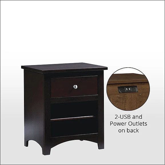 Troyer Ridge Ellington 1 Drawer Night Stand in Brown Maple 405