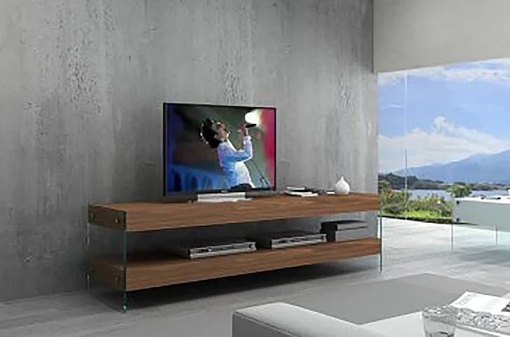 J&M Elm TV Base in Walnut 178544-TV PROMO