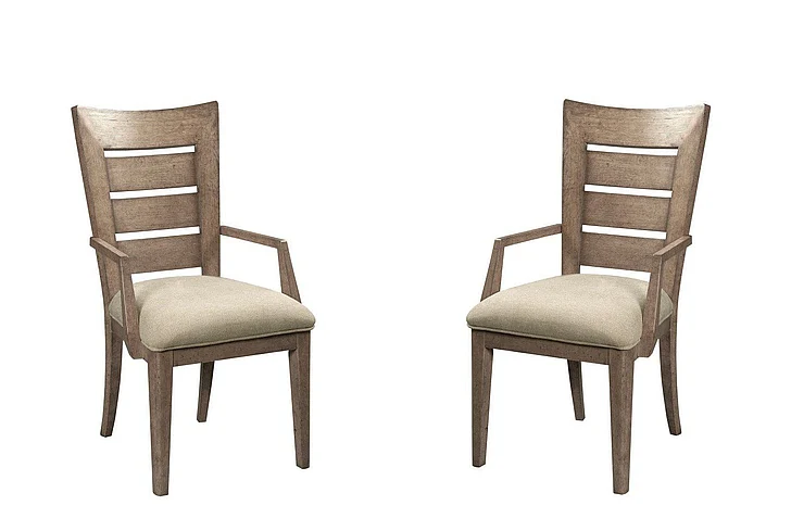 American Drew Skyline Ladder Back Arm Chair in Smoke 010-637 (Set of 2)