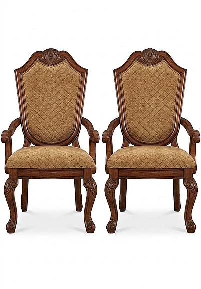 Acme Chateau De Ville Arm Chairs in Cherry 04078 (Set of 2)