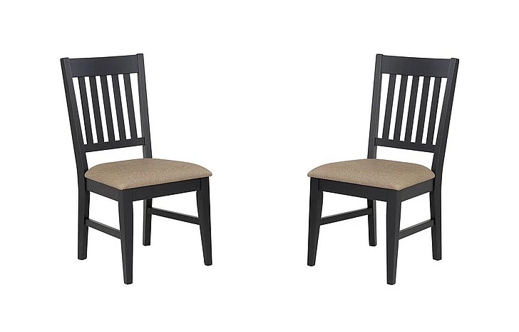 ECI Furniture Autumn Winds Mission Back Side Chair (Set of 2) in Natural & Black 0475-10-S1