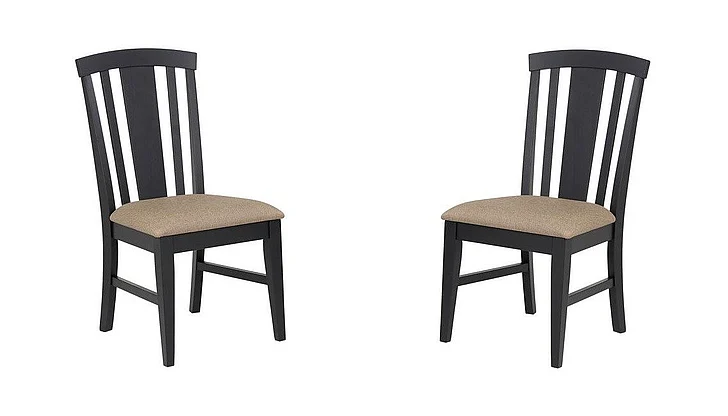 ECI Furniture Autumn Winds Fan Back Side Chair (Set of 2) in Natural & Black 0475-10-S2