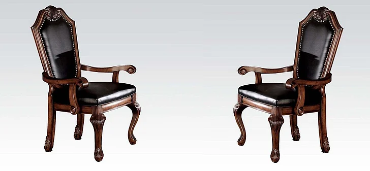 Acme Chateau De Ville Arm Chair w/ Black PU (Set of 2) 10039
