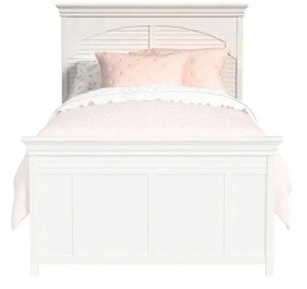 My Home Furnishings Neopolitan Twin Louvered Panel Headboard in Creamy White 1902-311