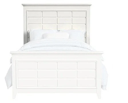 My Home Furnishings Bailey Raised Queen Panel Headboard in Snow White 1708-511