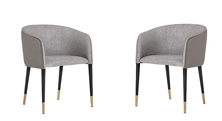 SUNPAN Ikon Asher Dining Armchair in Flint Grey/Napa Taupe/Black/Copper 103148 (Set of 2) CLOSEOUT PROMO