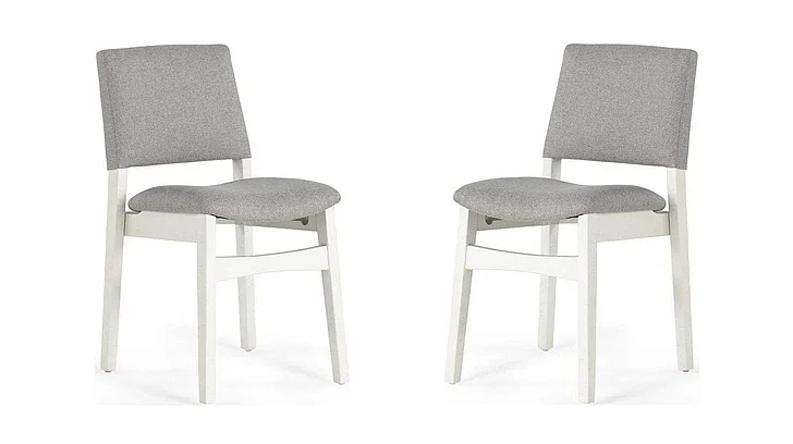 Transformer Table Dining Chair (Set of 2) in Canadian Birch White & Argent 10321 PROMO