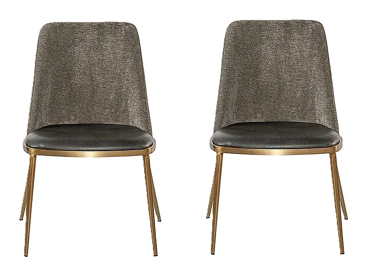 SUNPAN Ikon Dover Dining Chair in Bravo Portabella/Sparrow Grey/Gold 104920 (Set of 2) PROMO