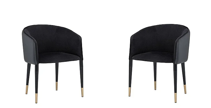 SUNPAN Ikon Asher Dining Armchair in Abbington Black/Napa Black/Black/Copper 105317 (Set of 2) CLOSEOUT PROMO