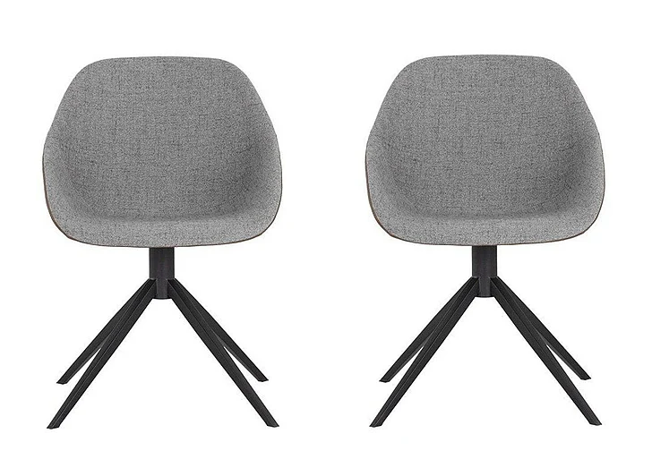 SUNPAN Mccoy Swivel Dining Chair in November Grey/Cinnamon Brown/Black 107564 (Set of 2)