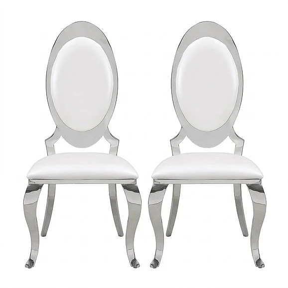 Coaster Furniture Antoine Leatherette Side Chair in in Creamy White (Set of 2) 107872