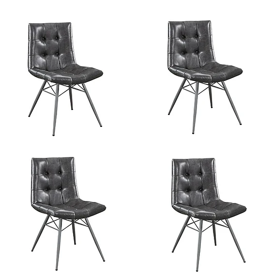 Coaster Ditman Tufted Side Chairs in Charcoal (Set of 4) 110302