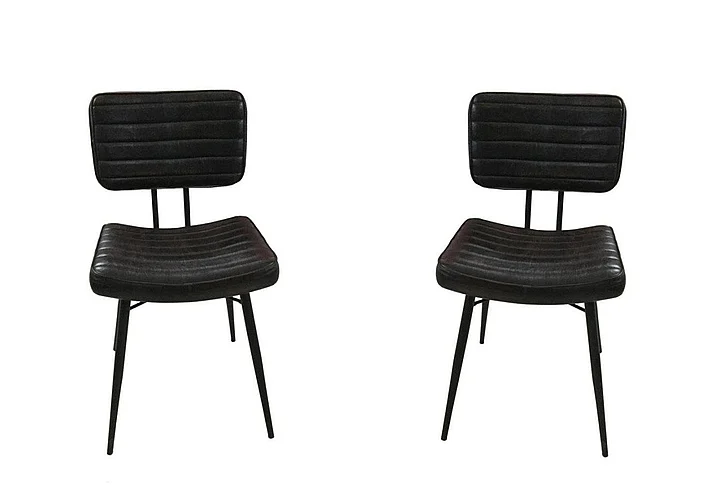 Coaster Furniture Partridge Padded Side Chairs in Black (Set of 2) 110652