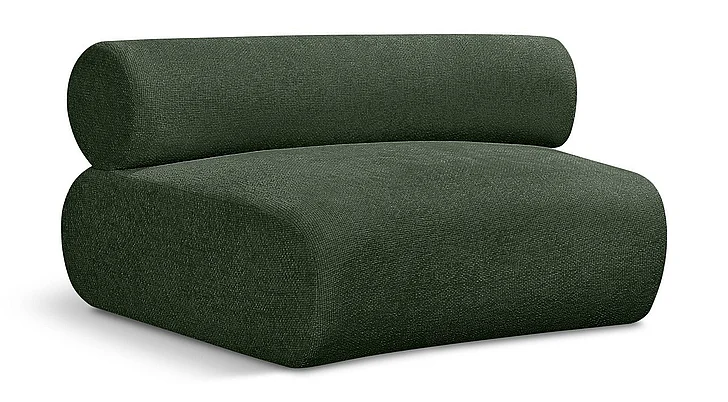 Meridian Bale Chenille Fabric Modular Chair in Green Chenille Fabric 114Green-C