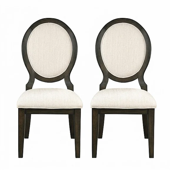 Coaster Furniture Twyla Upholstered Dining Chairs with Oval Back in Brown 115102 (Set of 2)