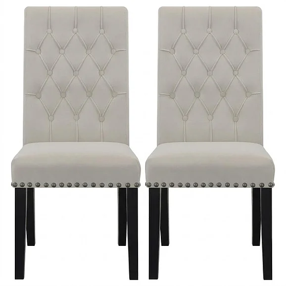 Coaster Furniture Alana Upholstered Tufted Side Chair in Grey 115182 (Set of 2)