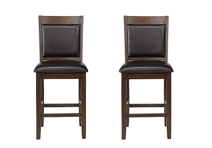 Coaster Furniture Dewey Upholstered Counter Height Chairs with Footrest in Brown 115209 (Set of 2)