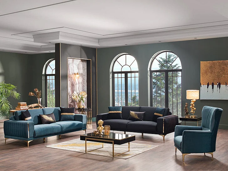 Bellona Furniture Carlino 2-Piece Living Room Set in Napoly Green