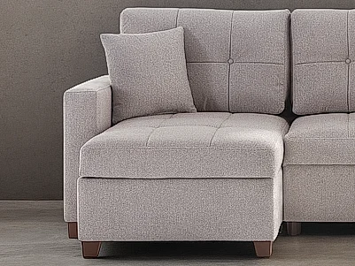 Bellona Furniture Mocca Sectional Extra Chaise Part in Dupont Gray 11MOC7G0P10300002