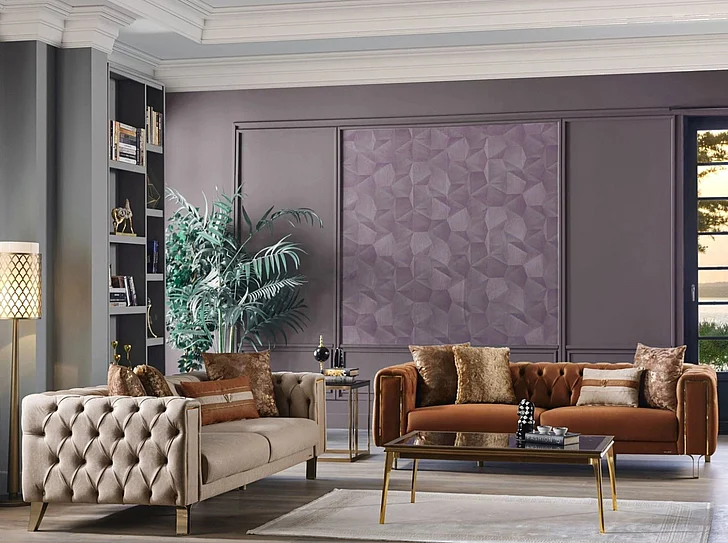 Bellona Furniture Montego 2-Piece Living Room Set in Dark Vizon