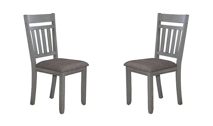 Liberty Furniture Newport Splat Back Side Chair (Set of 2) in Smokey Grey 131-C6501S