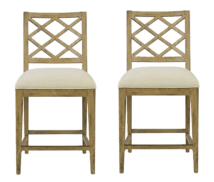 Oliver Home Diamond II Counter Chair in Oatmeal 1310-11 (Set of 2)