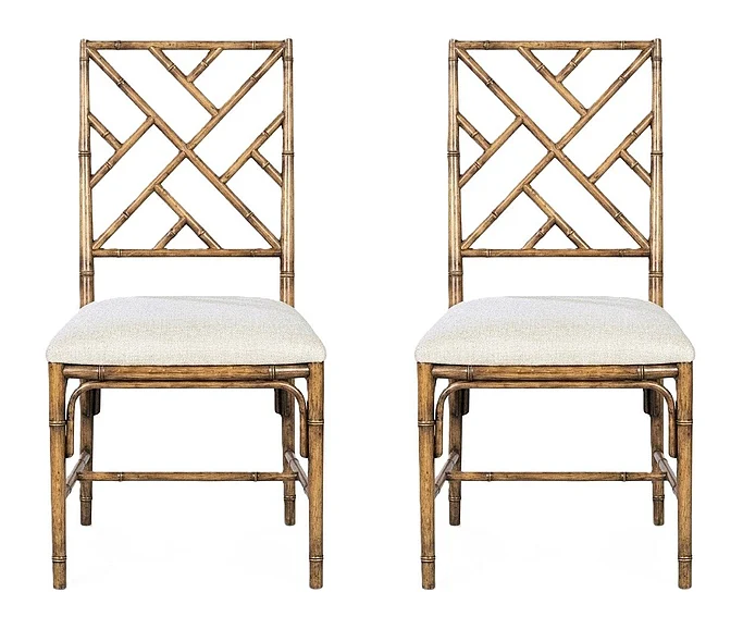 Oliver Home Bamboo Dining Chair in Bamboo 1324-30 (Set of 2)
