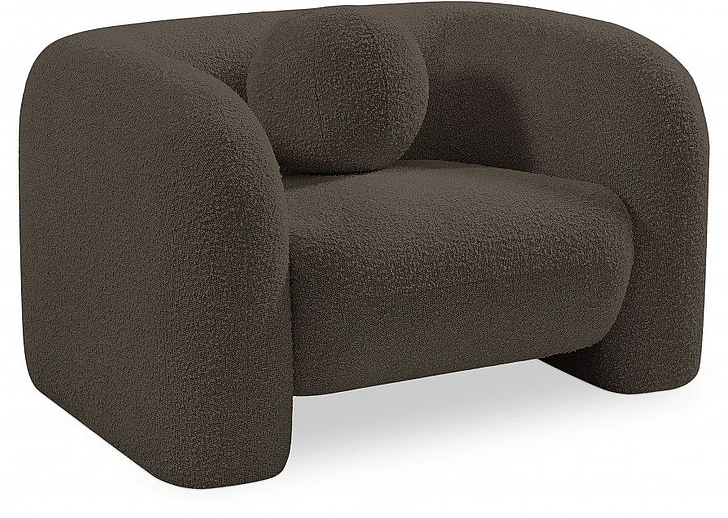 Meridian Emory Boucle Fabric Chair in Brown Boucle Fabric 139Brown-C