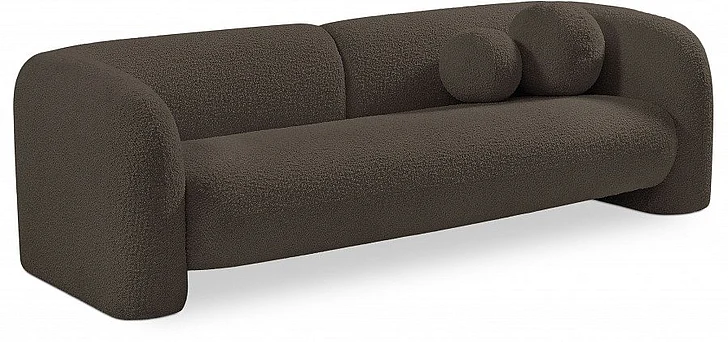 Meridian Emory Boucle Fabric Sofa in Brown Boucle Fabric 139Brown-S