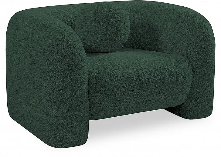 Meridian Emory Boucle Fabric Chair in Green Boucle Fabric 139Green-C