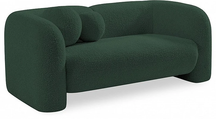 Meridian Emory Boucle Fabric Loveseat in Green Boucle Fabric 139Green-L