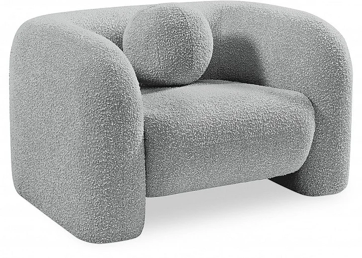 Meridian Emory Boucle Fabric Chair in Grey Boucle Fabric 139Grey-C