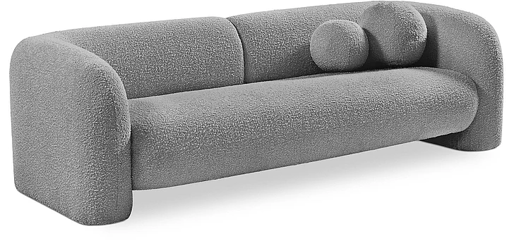 Meridian Emory Boucle Fabric Sofa in Grey Boucle Fabric 139Grey-S