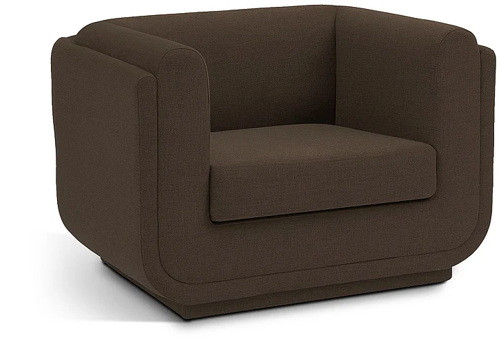 Meridian Kimora Linen Textured Fabric Chair in Brown Linen Textured Fabric 151Brown-C