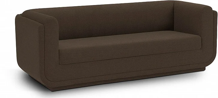 Meridian Kimora Linen Textured Fabric Sofa in Brown Linen Textured Fabric 151Brown-S