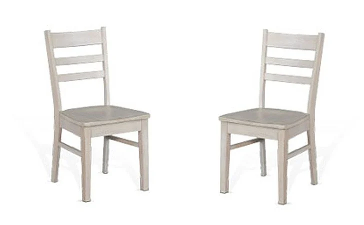 Sunny Designs Bayside Ladderback Chair (Set of 2) in Marble White 1616MW