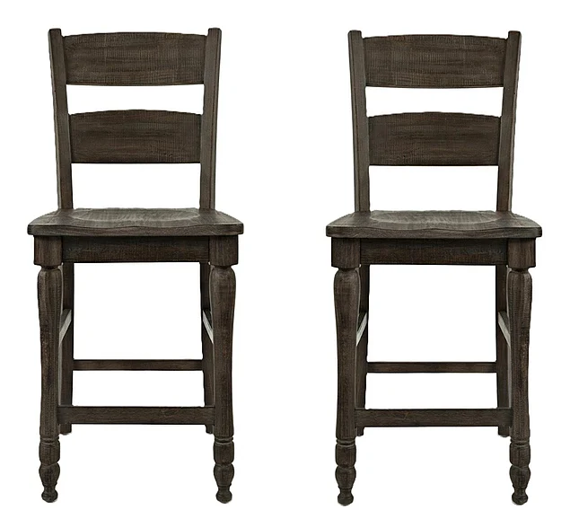 Jofran Madison County Ladderback Counter Stool in Barnwood 1700-BS401KD (Set of 2)
