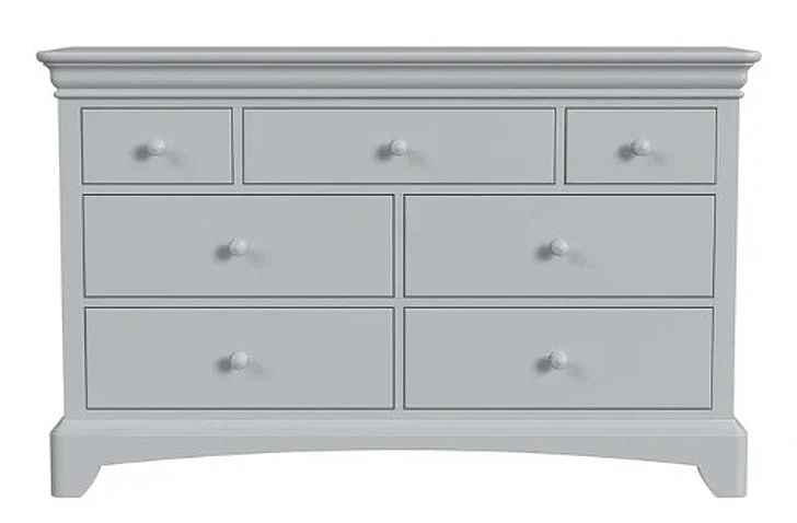 My Home Furnishings Neopolitan 7 Drawer Dresser in Frost Gray 1704-102