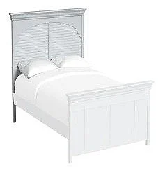 My Home Furnishings Neopolitan Twin Louvered Panel Headboard in Frost Gray 1704-311