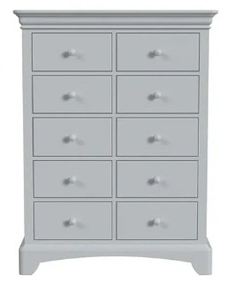 My Home Furnishings Neopolitan 5 Drawer Chest in Frost Gray 1704-405