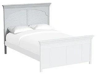 My Home Furnishings Neopolitan Queen Louvered Panel Headboard in Frost Gray 1704-511