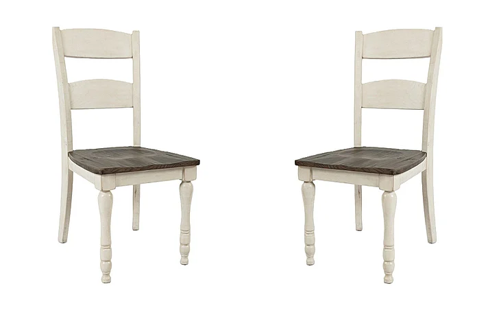 Jofran Madison County Ladderback Dining Chair in Vintage White 1706-401KD (Set of 2)