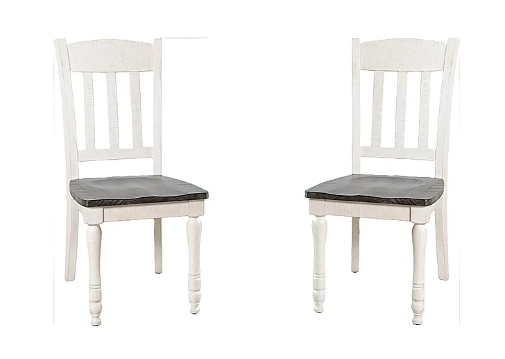 Jofran Madison County Slatback Dining Chair in Vintage White 1706-420KD (Set of 2)