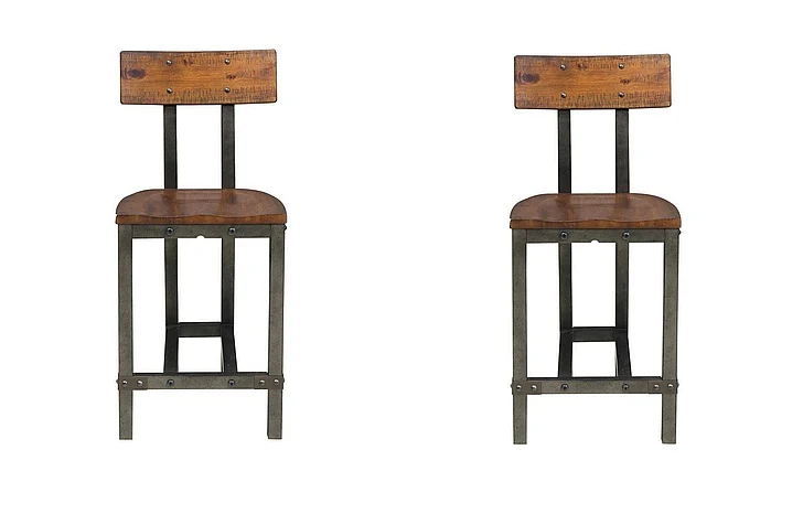 Homelegance Holverson Counter Height Chair in Rustic Brown (Set of 2)