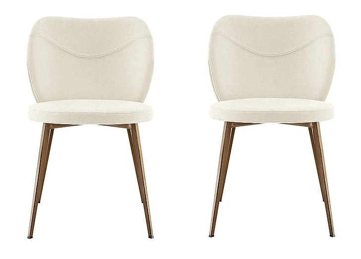 Euro Style Markus Side Chair in Beige Fabric with Antique Bronze Legs 17253-BG (Set of 2)