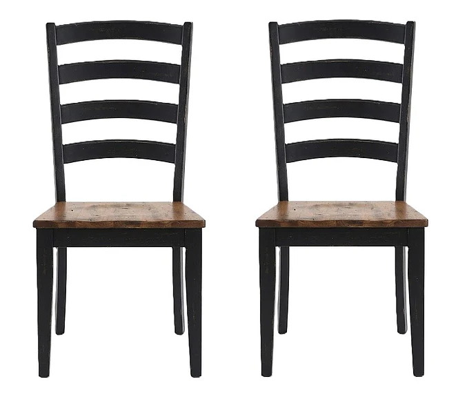 Urban Styles Cambridge Dining Chair in Rustic Oak and Black (Set of 2) 1812