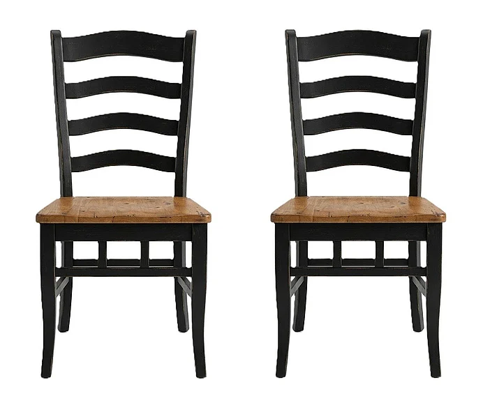 Urban Styles Cambridge Dining Chair in Rustic Oak and Black (Set of 2) 1818
