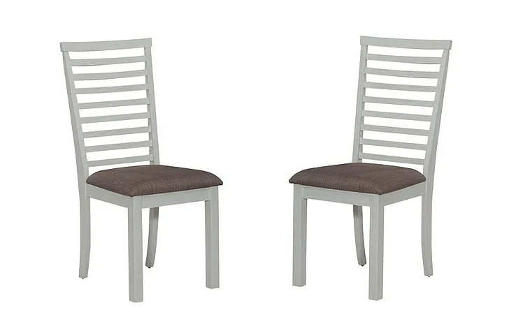 Liberty Furniture Brook Bay Uph Ladder Back Side Chair (Set of 2) in Textured White 182-C2001S