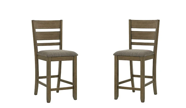 Liberty Furniture Brook Bay Slat Back Uph Counter Chair (Set of 2) in Sandstone 182WT-B150124