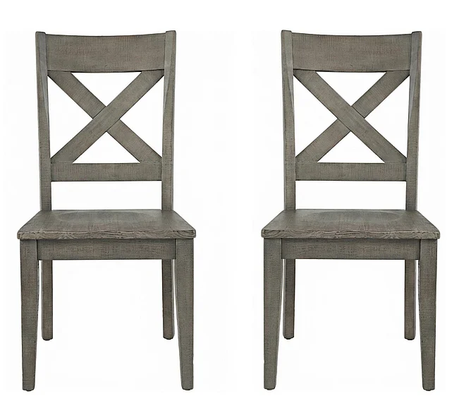 Jofran Outer Banks X-Back Chair in Gray 1841-395KD (Set of 2)